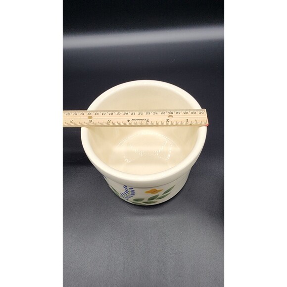 Crock Shop Santa Ana California Cookie Jar Canister with Lid Blue Green Floral - Picture 11 of 11